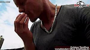 german tattoo milf slut picked up for public pov fuck