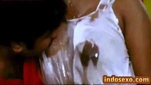 does young 18+ guy lick honey off old indian woman's big tits?