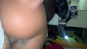 explosive reverse cowgirl petite shakes ass on big black cock!