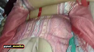 Young friend tricks busty indian bride into cheating handjob then fucks her big ass pussy behind husband's back at wedding