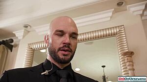 Shemales Kalli Grace and Kasey Kei tempt bodyguard into bareback anal.