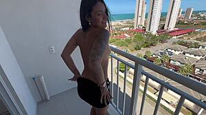 visited hot neighbor and savored his pale thick cock