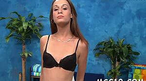 slick oil massage turns into wild teen pussy pounding babe