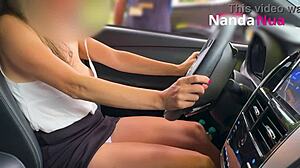 naughty wife flashes tits and panties to gas station attendant