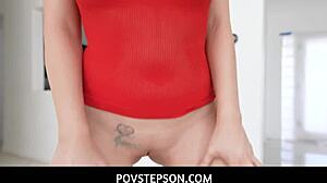 busty milf christie stevens kicks off stepfamily fun with stepson pov blowjob and pussy ride