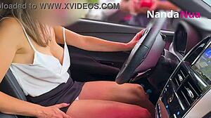 naughty wife flashes tits and panties to gas station attendant