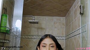 cute brunette teen's intriguing shower hides casting photoshoot secrets