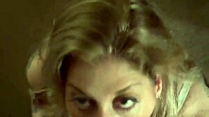 Milf slurps big cock husband deep down throat till massive cumshot climax.