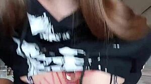 pov watch this submissive teen 18+ slut rim my ass deep while stroking hard