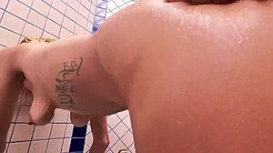 Skinny Blonde Couple's Poolside Pussy Licking and Fucking