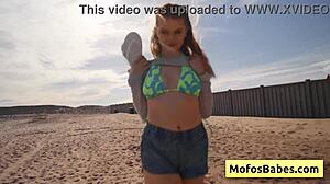 OMG! Busty Blonde Sahara Skye SUCKS Charles Dera's Cock Beachside!