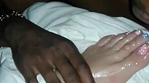 sucking wife's toes while fucking her wet pussy slowly