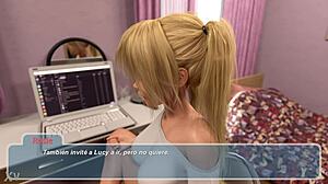 Rosie Begs Daddy for Beach Trip in Happy Summer Rosie Visual Novel Gameplay