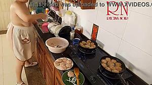 Nudist Housewife Regina Noir Cooks Naked In Kitchen Maid Style