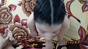 sexy waitress fucks skinny boss's huge dick deep till he cums in her mouth... dios que rico!!