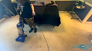 Hey just vacuuming my bedroom with this brunette milf vibe 😏🧹