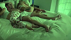 Stepdad wakes to daughter's fat ass grinding his hard cock