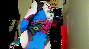 d.va cosplay goddess spreads huge pussy lips to reward your throbbing cock