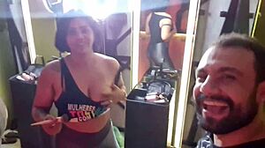 Blonde Wife's Shaved Pussy Burns for Backstage Orgy Cum Swaps Off Camera