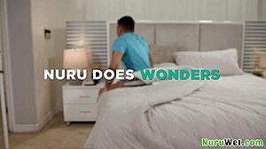 Petite blonde teen Katie Kush craves Victor Ray's huge cock during nuru massage!!