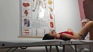 brazilian patient moans as gyno fingers ass then barebacks swollen pussy