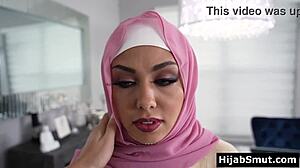arab hijab virgin teen sucks licks white bf cock petite tits oral cunilingus blowjob