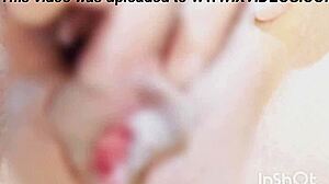 She ties up her clit for intense squirting massage orgasm