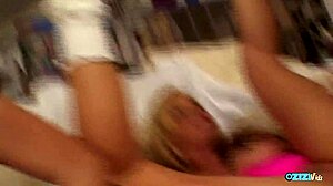 Two Busty Blondes Take Double Penetration from Massive Cocks