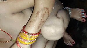 Desi Village Bhabhi Cleans Pussy After Bathroom Piss