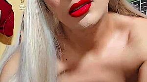 LINDA NAVIDEÑA transsexual crossdresses with huge tits ready for wild cock sucking action