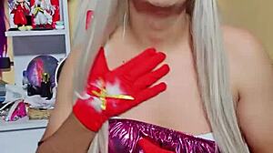 LINDA NAVIDEÑA transsexual crossdresses with huge tits ready for wild cock sucking action