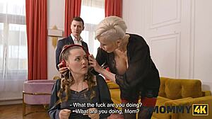 Huge Tits Cougar Mommy Seduces Boyfriend With Pierced Nipples Trap!