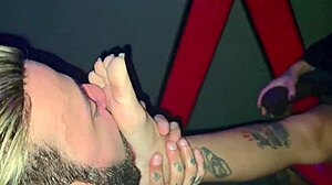 she flashes feet at swing club then gets fetish footjob real amateur