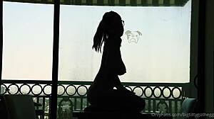 wanna see bigtittygothegg silhouette ride that dildo hard??