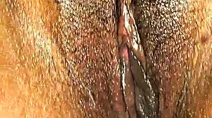 Sexy Latina Spreads Legs for Close-Up Wet Pussy View