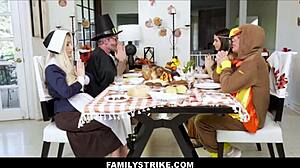 Family Thanksgiving Orgy: Stepmom Stepsis Ride Stepdad And Brother Hard