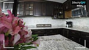 Slutty blonde nanny caught masturbating her tight pussy for fans on cam