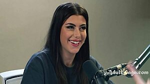 imagine brunette pornstar fingering big ass solo during hardcore casting interview