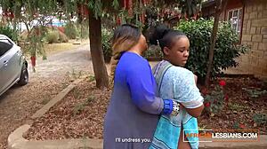 Huge boob black BBW lesbians grind double dildo till they cum hard!