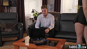 Russian anal slut Amalia Davis 😈 distracts boyfriend from work with monster cock deepthroat and pussy licking 👅🍆