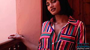 indian milf angel constance strips revealing massive tits and curvy ass