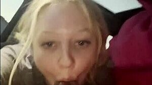 Fat TikTok babe in leggings blows huge cock whole car ride