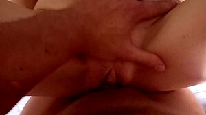 he fucks the blonde couple on the desk then unloads a close-up creampie in her tight pussy