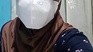 Hijab College Girl Masturbates Alone with Dildo in Quiet House