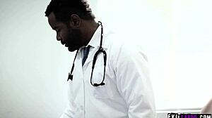 ebony doc tyler knight bends teen patient maddy for anal exam... deepthroat first! 😈