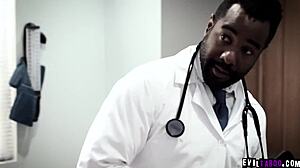 ebony doc tyler knight bends teen patient maddy for anal exam... deepthroat first! 😈