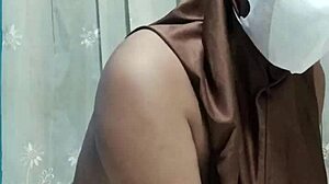 Hijab College Girl Masturbates Alone with Dildo in Quiet House