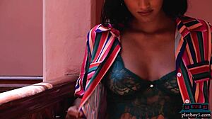 indian milf angel constance strips revealing massive tits and curvy ass