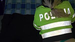 Blonde Police Officer Bent Over Office Desk for Hard Doggystyle Pounding