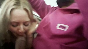 Fat TikTok babe in leggings blows huge cock whole car ride